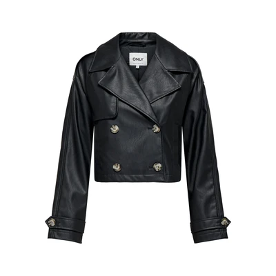 Afbeelding van ONLY Onlamia Imitatieleren jas, Dames, Maat: XS, Black