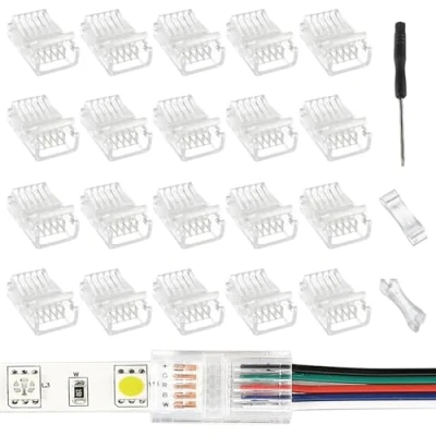 Afbeelding van EPLZON 5 Pin 12 mm LED COB Light Band Connector to Line Snelle RGB Adapter Duidelijke Spoorverlichting Slot Free voor 5050 (20st)