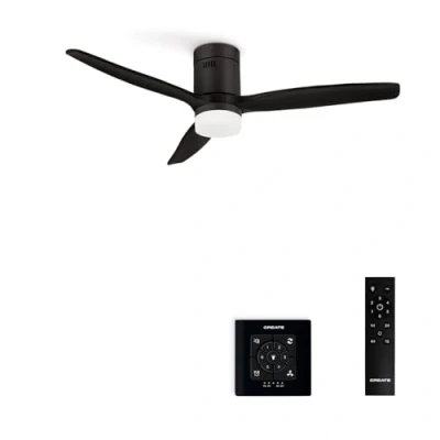 Afbeelding van CREATE Plafondventilator 40W silent Ø132 cm, Met litch, Controller voor wandmontage + afstandsbediening WIND CALM