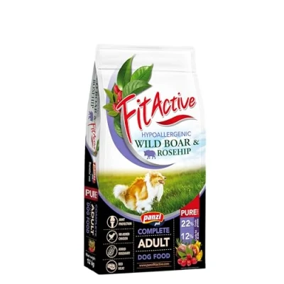 Afbeelding van Panzi Pet Pure Wild Boar &amp; Rosehip Hypoallergeen hondenvoer Glutenvrije hondenbrokken voor volwassen honden van middelgrote rassen met normale activiteit Zonder kip, gevogelte en tarwe Everzwijn smaak 12kg