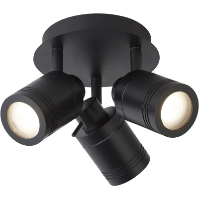 Afbeelding van Searchlight Badkamer plafondspot Samson 3 lichts zwart 6603BK