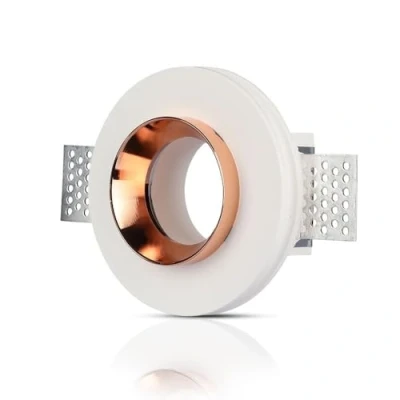 Afbeelding van V tac Inbouwspot Vt 866 Gu10 35w 10 Cm Gips/staal Wit/goud