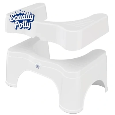 Afbeelding van Squatty Potty Original 7 inch &amp; 9 Instelbaar Hoogte Badkamer Toilet Stoel, Wit