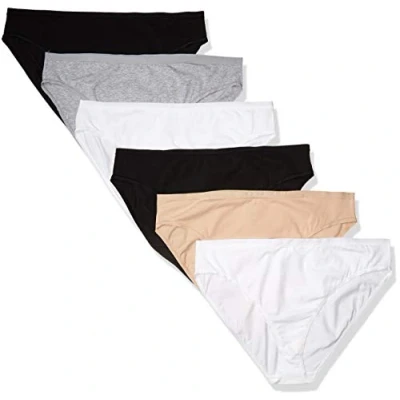 Afbeelding van Amazon Essentials Plus size 6 pack Hi cut Katoen Stretch Bikini Panty Ondergoed, Neutraal assortiment, 1X