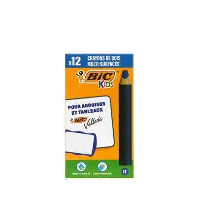 Afbeelding van Whiteboardpotlood BicKids Multi Surface blauw doos à 12 stuks