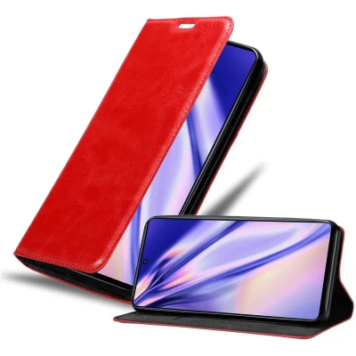 Afbeelding van Cadorabo Hoesje geschikt voor Samsung Galaxy M51 in APPEL ROOD Beschermhoes met magnetische sluiting, standfunctie en kaartvakje Book Case Cover Etui