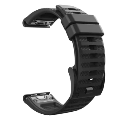 Afbeelding van MoKo Band compatibel met Garmin Fenix 7/7 Pro/6/6 Pro/5/5 Plus/Forerunner 965/955/945/Instinct/Instinct Solar/Instinct 2, 22 mm Quick Fit zachte siliconen verstelbare vervangende horlogeband zwart