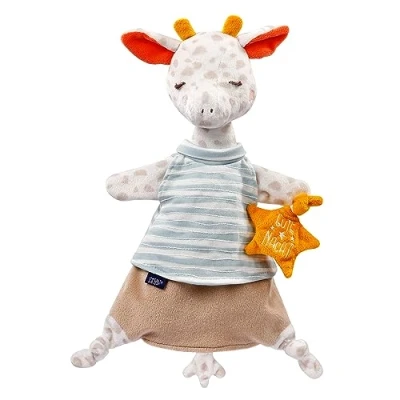 Afbeelding van Fehn 053098 Knuffeldoek Handpop Giraffe Snuffelgiraf met &quot;glow in the dark&quot; borduurwerk voor baby&#039;s vanaf 0 maanden Grootte: 30 cm