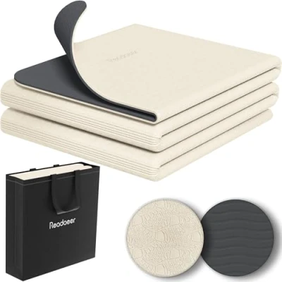 Afbeelding van Opvouwbare yogamat voor onderweg, tweekleurige yogamat, 6 mm dik, met draagtas, antislip TPE oefenmat oefeningen, pilatesmat, 183 cm l x 61 B