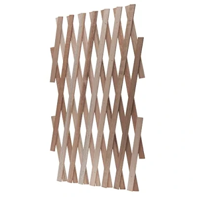 Afbeelding van Dennenhouten trellis, klimhulp, houten hek, plantenrooster, opvouwbaar, variabel verstelbaar, 45 x 180 cm, beige