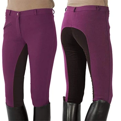 Afbeelding van Pfiff 101197 rijbroek voor dames, volledig beklede fuchsia/bruin, 40
