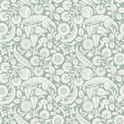 Afbeelding van Esta Home Vintage Flowers Groen 139329 (*Gratis Lijm Actie)