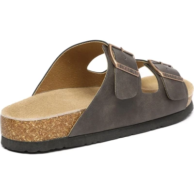 Afbeelding van EVER AU Dames Mallard Leren Tweeling Gesp Sandalen Bruin Geolied Leer Maat 39