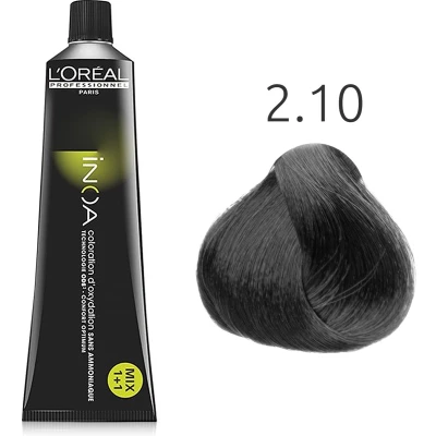 Afbeelding van L&#039;Oréal INOA 2.10 Intens Donker As Bruin Zwart 60 gr