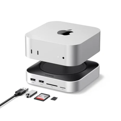 Afbeelding van UGREEN Mac Mini M4 Dock met 4K DisplayPort voor dubbele monitoropstellingen, 10Gbps USB poorten, M.2 NVMe SSD slot, SD/TF kaartlezer &amp; 3,5 mm audio Compatibel M4/M4 Pro