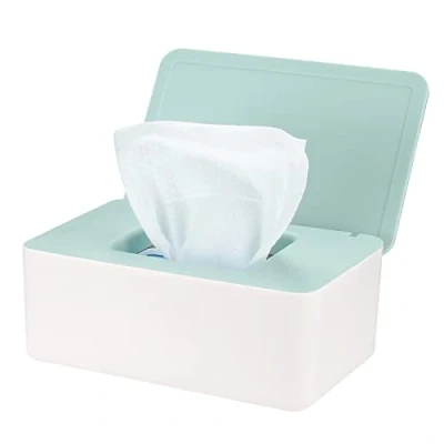 Afbeelding van Opbergdoos voor natte doekjes, doos doekjes dispenser houder doosdozen, toiletpapier servetcontainer met deksel thuiskantoor bureau groen
