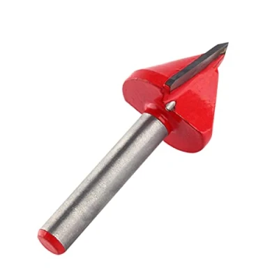 Afbeelding van Router Tungsten Staal CNC Graveren Scherpe V Groove Bit Einde Molen 60 Graden 6mm Schacht 22 mm Snijder Dia 3 Dimensional Teken Maken Houtbewerking Afschuinsnijder Rood