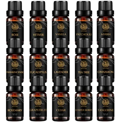 Afbeelding van Populaire 100% Pure Juniper Berry Essentiële Olie Set voor Diffuser, Aromatherapie kit Luchtbevochtiger 15 soort kaneel, eucalyptus, lavendel, rozemarijn, ceder, mirre,
