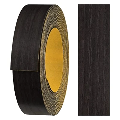 Afbeelding van haggiy melamine kantenband zelfklevend 18 mm x 5 m I meubelrandband veilige grip zonder strijken fineer voor planken/houten panele (wengé)
