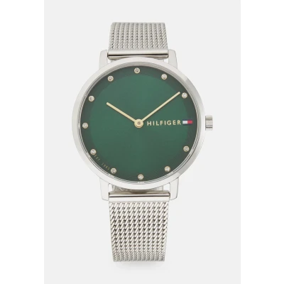 Afbeelding van Tommy Hilfiger Pippa Horloge silvercoloured/green, Dames, Maat: One Size, Silver coloured/green