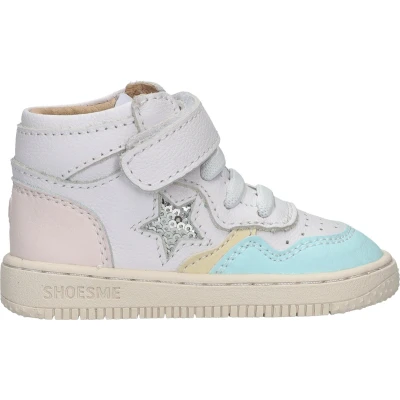 Afbeelding van Shoesme leren sneakers wit/blauw/roze