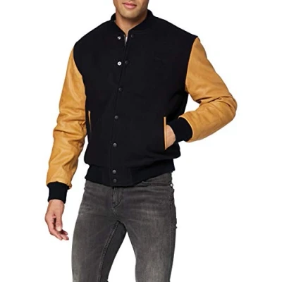 Afbeelding van Schott NYC heren lcusa leren jas, Navy/Cognac, 3XL