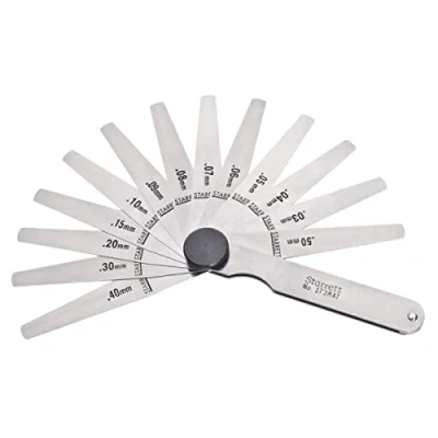 Afbeelding van Starrett 173MAT dikte meetset met conische bladeren, 0,03 0,50 mm dikte, lengte 77 mm, 13 bladen