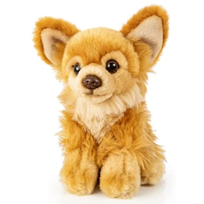 Afbeelding van Uni Toys Chihuahua bruin, zittend 18 cm (lengte) pluche hond dier, knuffeldier