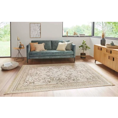 Afbeelding van Klassiek Tapijt/Vloerkleed Antik Flowers Beige/crème 195x300 Cm