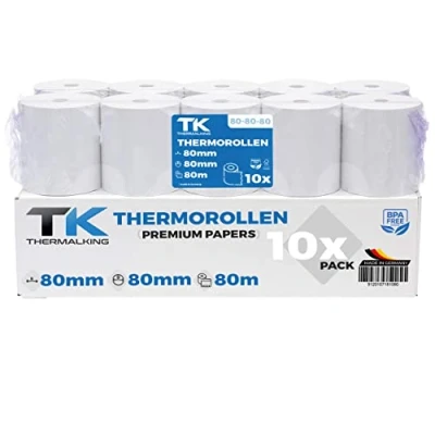 Afbeelding van Thermische rollen 80 mm x 12 thermisch papier (80 12) 48 g gecertificeerd voor kassabonprinter zoals Epson, IBM, Metapace, enz. Premium BPA vrij