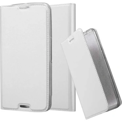 Afbeelding van Cadorabo Hoesje geschikt voor Motorola Google NEXUS 6 in CLASSY ZILVER Beschermhoes met magnetische sluiting, standfunctie en kaartvakje Book Case Cover Etui