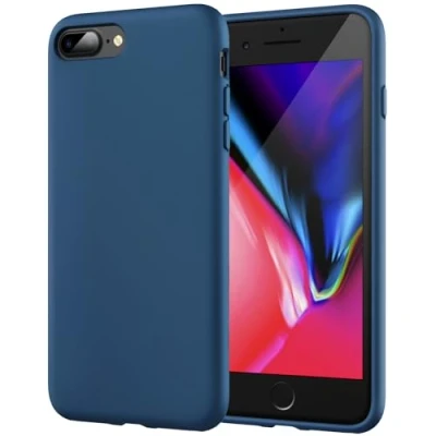 Afbeelding van JETech Siliconen Hoesje voor iPhone 7 Plus, 8 5,5 Inch, Zijdezachte Full Body Beschermhoes, Schokbestendige Case met Microvezel Voering (Blauw Kobalt)