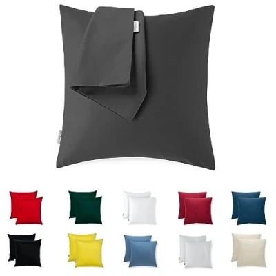 Afbeelding van Flowen Set van 2 Kussensloop 50x50 Microvezel Premium Super Zachte Kussenslopen Resistent en Hypoallergeen Anti Mijt Kussenbeschermer Decoratief met Verborgen rits Wasbaar