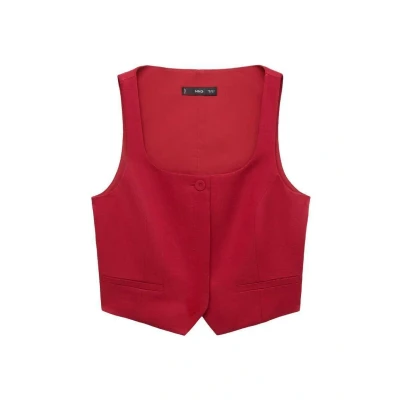 Afbeelding van Mango linnen gilet rood