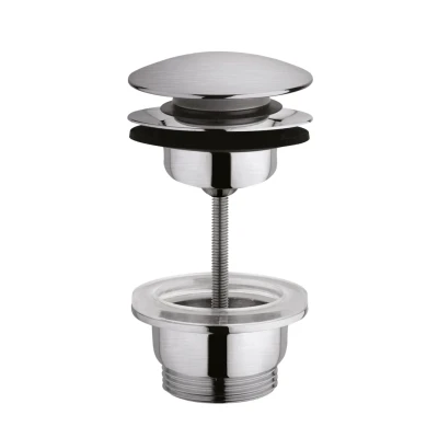 Afbeelding van Plieger Roma 2 in 1 design afvoerplug geborsteld chroom