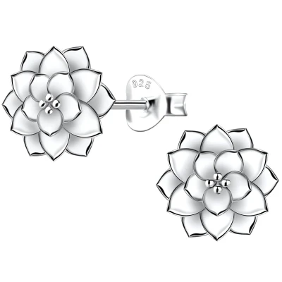 Afbeelding van JoyS Zilveren bloem oorbellen 9 mm massief sterling zilver 925 t63