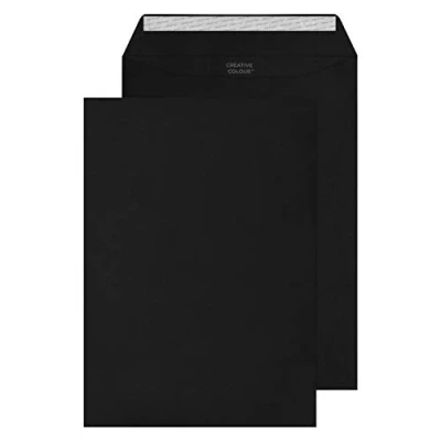 Afbeelding van Blake Creative Colour C4 229 x 324 mm, 120 g/m², Peel &amp; Seal Pocket Enveloppen (63414P), gitzwart, pak van 10