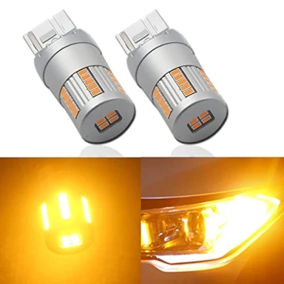 Afbeelding van Eseastar T20 WY21W 7440 LED lampen Amber Ingebouwde Weerstand Anti Hyper Knipperend Richtingaanwijzer 34LED SMD3020 Chip Extreem Heldere Blinker, 2 Pack