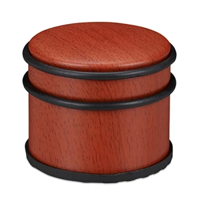Afbeelding van Relaxdays deurstopper binnen 8 cm hoog deurvastzetter houtlook deurhouder rvs