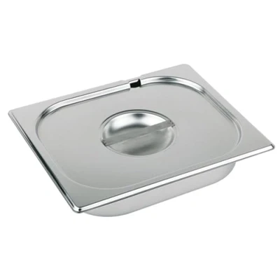 Afbeelding van APS 81791 GN 2/3 deksel met lepeluitsparing, roestvrij staal, afmetingen 355 x 325 mm/hoogte 35 mm