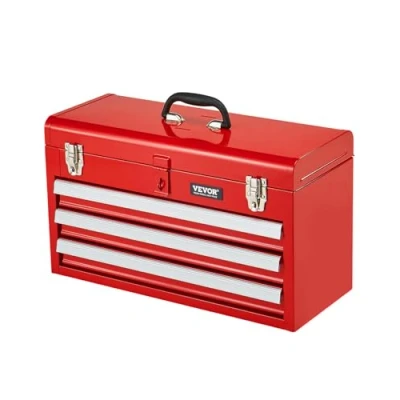 Afbeelding van VEVOR Tool Box Gereedschapskoffer 3 Laden 520x218mm Rood