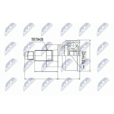 Afbeelding van Homokineet reparatie set, aandrijfas NTY NPZ MZ 045