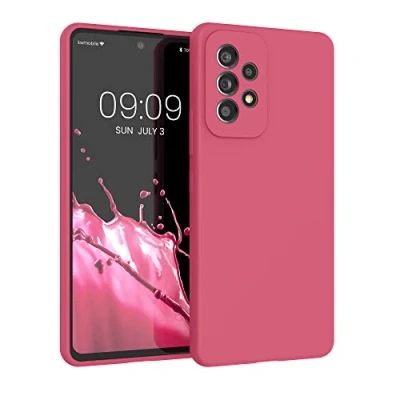 Afbeelding van kwmobile telefoonhoesje geschikt voor Samsung Galaxy A53 5G Hoesje met siliconen coating Smartphone case in awesome pink