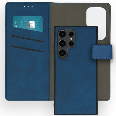 Afbeelding van Samsung Galaxy S24 Ultra Hoesje Kunstleder iMoshion Bookcase/2 in 1 Case Blauw Telefoonhoesje