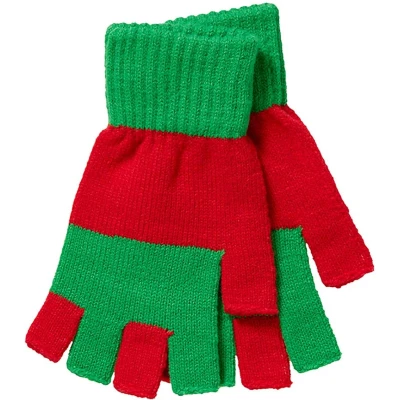 Afbeelding van Apollo Vingerloze handschoenen carnaval groen/rood one size uniseks fingerless gloves