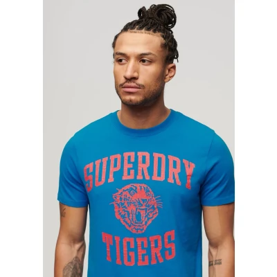 Afbeelding van Superdry Track Field Athletic Graphic Tshirt print, Heren, Maat: XL, Super denby blue