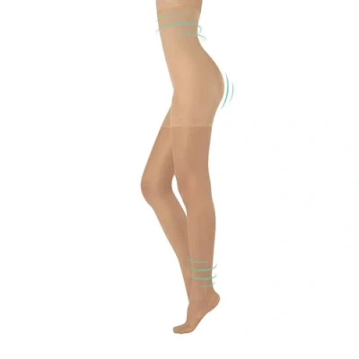 Afbeelding van CALZITALY Figuurvormende shaper fijne steunpanty hoge taille met buikweg effect panty compressie 8 mm/Hg zwart, huidskleur S, M, L, XL 20 DEN Made in Italy