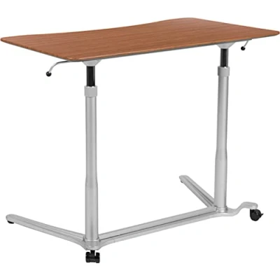 Afbeelding van Flash Furniture Sit down, stand up Cherry computer ergonomisch bureau met 37,375 inch W top (verstelbaar bereik 29 40,75 inch) één maat NAN IP 6 1 CH GG