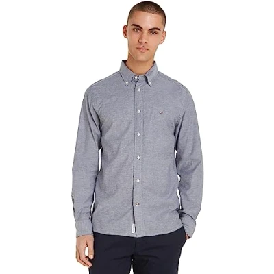 Afbeelding van Tommy Hilfiger Casual overhemden voor heren, Blauw (Woestijnhemel), M