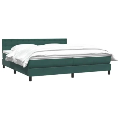 Afbeelding van vidaXL Boxspring met matras fluweel donkergroen 200x210 cm